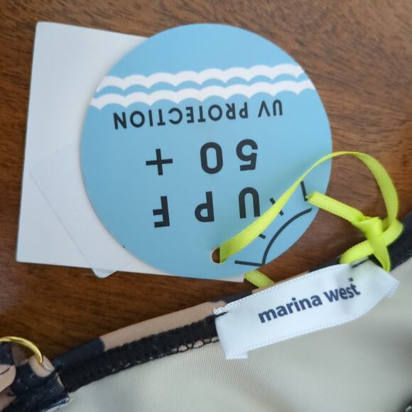 Marina West girl's two piece leopard print one shoulder ruffle top swim set 4-5 - Picture 5 of 7